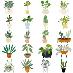 10/30/44PCS Cute Plants Sticker Aesthetic PVC Stationery Children's Sketchbook Sticky Diary Laptop Scrapbook Supplies for Kids (Online Order Only)