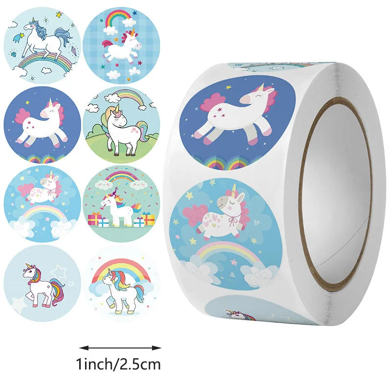100-500pc Stickers for Children Kids Rolling Animal Roll Stickers Small Cute Toy Game Sticker DIY Gift Sealing Label Decoration (Online Order Only)