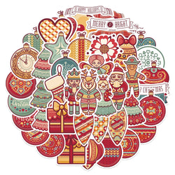 Cute Christmas Cartoon Stickers - Waterproof for Car, Luggage, Guitar, Kid Gift (10/30/48PCS) (ONLINE ORDER ONLY)