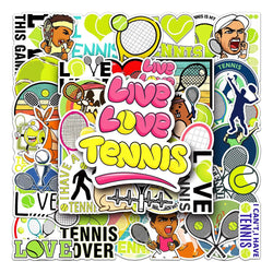 10/30/50PCS Love Tennis Cartoon Sports Sticker Graffiti Travel Luggage Fridge Laptop Waterproof Cool Sticker Decal (ONLINE ORDER ONLY)