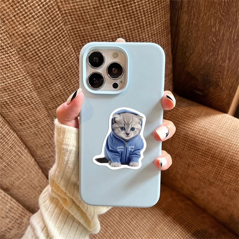 10/30/50PCS Cute Winter Cat PVC Sticker Aesthetic Decoration Scrapbooking Sketchbook Korean Stationery School Supplies for Kids (ONLINE ORDER ONLY)