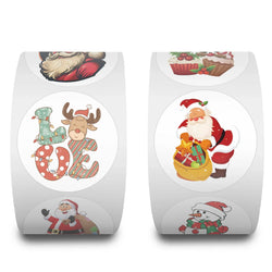100-500pcs Merry Christmas Stickers Round Christmas Gift Box Decor Seal Sticker Cute Santa Party Decor Stationery Sticker (Online Order Only)