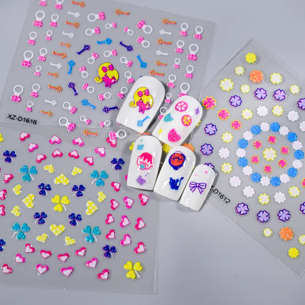 30pcs 3D Daisy Design Nail Art Sticker Set Acrylic Sanding Colorful Floral Decals Self-Adhesive Nail Art Supplies DIY Manicure * (ONLINE ORDER ONLY)