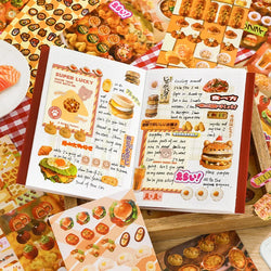 25 Pages Ins Retro Cute Food Cake Decorative Stickers Book Scrapbooking Phone Case DIY Journal Collage Material Sticker Gift (ONLINE ORDER ONLY)