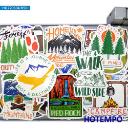 20/30/50Pieces Funny Journey Camping Climbing Hiking Go Outside Travel Stickers for Scrapbook Car Bike Phone Laptop Sticker Toys (Online Order Only)