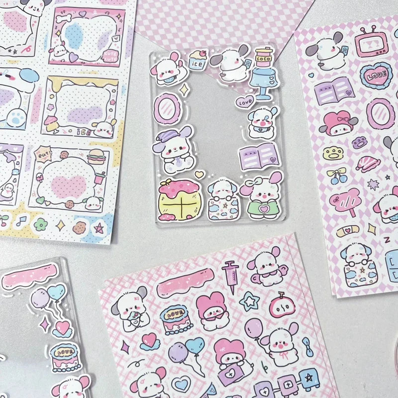 Korean Ins Cute Graffiti Puppy Stickers Planner Journal Collage DIY idol card Scrapbooking Decoration Sticker Kawaii Stationery (Online Order Only)