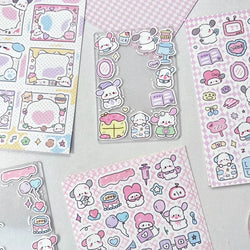 Korean Ins Cute Graffiti Puppy Stickers Planner Journal Collage DIY idol card Scrapbooking Decoration Sticker Kawaii Stationery (Online Order Only)