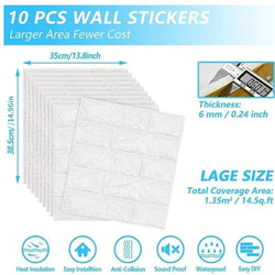 3D Three-dimensional Wall Stickers Self-adhesive Wallpaper Anti-collision Decorative Stickers 10pc (Online Order Only)