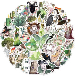 10/30/50PCS Kawaii Forest Witch Decoration Scrapbooking PVC Sticker Aesthetic Korean Stationery School Supplies for Kids (ONLINE ORDER ONLY)