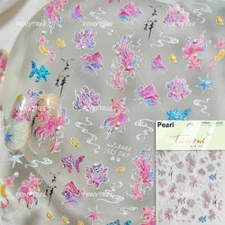 Beach Colourful Conch Dolphin Shell Starfish Jellyfish Star Summer Sea Wave Vacation Mode Water Bubble Nail Art Stickers Decals (Online Order Only)