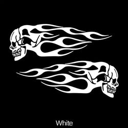 2Pcs Skull Flames Badge Car Stickers, Fashion Waterproof Vinyl Decal Car Styling Decoration Accessories Auto Sticker (ONLINE ORDER ONLY)