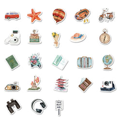 Etori Life 46pcs Vintage Cute Object Stickers for Laptops, Diaries, Scrapbooks (Online Order Only)