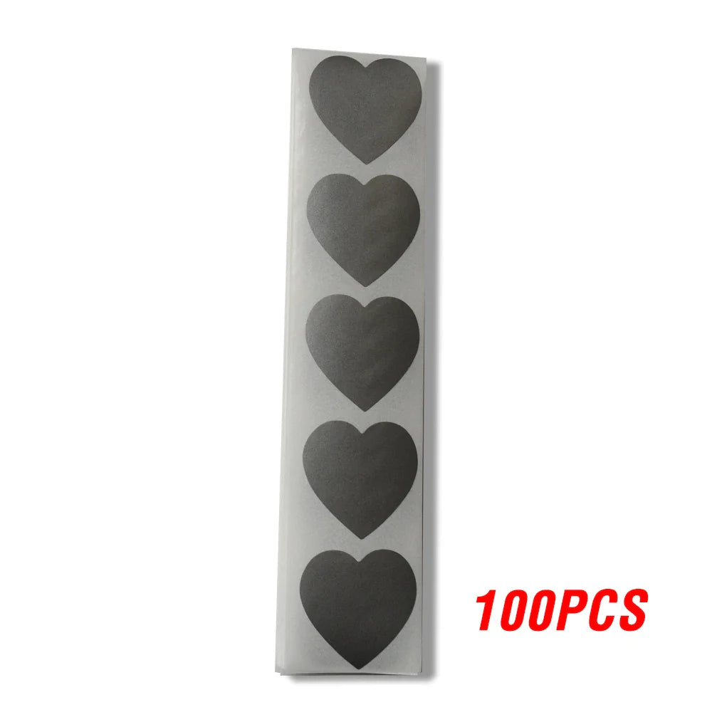 100-300pcs Heart Shape Labels Sticker 3 Colors Scratch Off Stickers DIY Handmade For Game Scratch Sticker Labels Stationer (ONLINE ORDER ONLY)