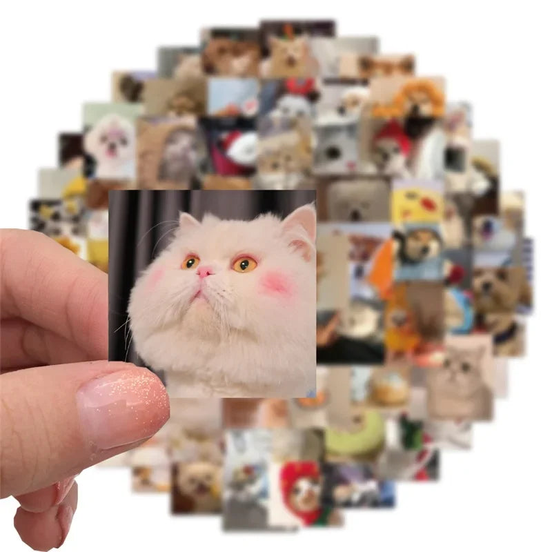 10/30/50/100PCS Happy Dog Cat PVC Sticker Aesthetic Children's Korean Stationery School Supplies DIY Decoration Scrapbooking (Online Order Only)