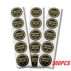 100-500pcs Round Natural Hand Made Stickers Seal Labels Cute Sticker For Cake Packaging Labels Sticker Stationery (Online Order Only)