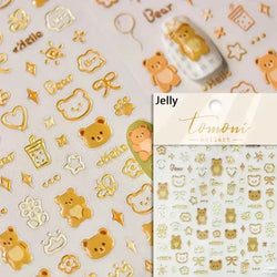 Cute Bowknot Dog Puppy Bear Strawberry Cake Fruit Juice Coffee Desserts Corgi Cherry Adhesive Nail Art Stickers Manicure Decals (ONLINE ORDER ONLY)