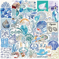 Aesthetic Blue Ocean Cartoon Stickers for Notebook, Skateboard, Phone, Fridge, Bike, Wall Decal (10/30/50pcs) (Online Order Only)
