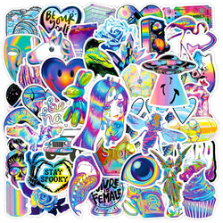 Holographic Anime Stickers Pack - Laptop, Luggage, Scrapbook Decor (Online Order Only)