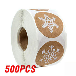 100-500Pcs Gold Snowflake Christmas Stickers Candy Bag Envelopes Sealing Label Christmas Gifts Box Decorations Sticker (ONLINE ORDER ONLY)
