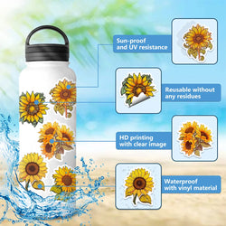 10/30/50pcs Cartoon You Are My Sunshine Sunflower Stickers Laptop Notebook Phone Suitcase Car Decoration Sticker Decals Kids Toy (Online Order Only)