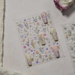 Angel Bowknot Stone Statue Vintage Photo Frame Flower Bed Bouquet Garden Rose Crown Adhesive Nail Art Stickers Manicure Decals (ONLINE ORDER ONLY)