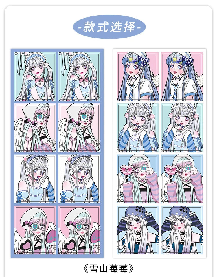 2pcs Ins Korean Style Anime Girl Scrapbooking Stickers Collage Diary Journal DIY Craft Aesthetics Decorative Stickers Stationery (ONLINE ORDER ONLY)