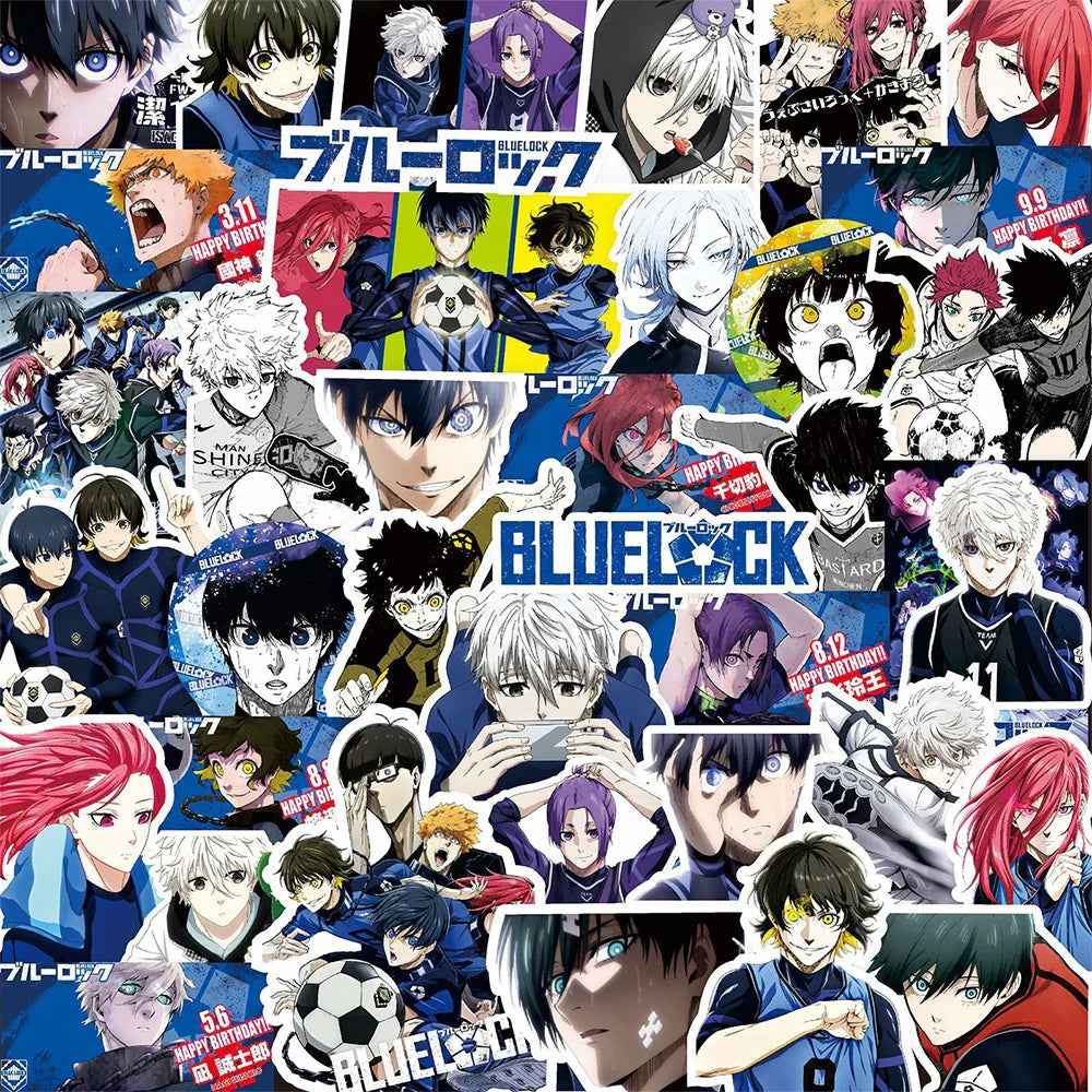 BLUE LOCK Anime Stickers 10/30/80pcs - Laptop, Luggage, Skateboard, Graffiti Decals for Kids (Online Order Only)