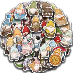 50PCS Gnome Dwarf Stickers Waterproof Vinly Stickers Decorative DIY Graffiti Luggage Stickers Children's Toys (ONLINE ORDER ONLY)
