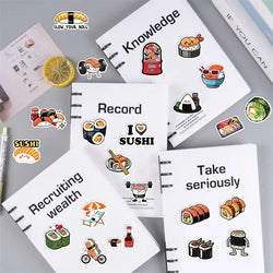10/30/50PCS Kawaii Sushi Sticky PVC Sticker Aesthetic DIY Decoration Scrapbooking Korean Hand Accounting Supplies for Kids (ONLINE ORDER ONLY)
