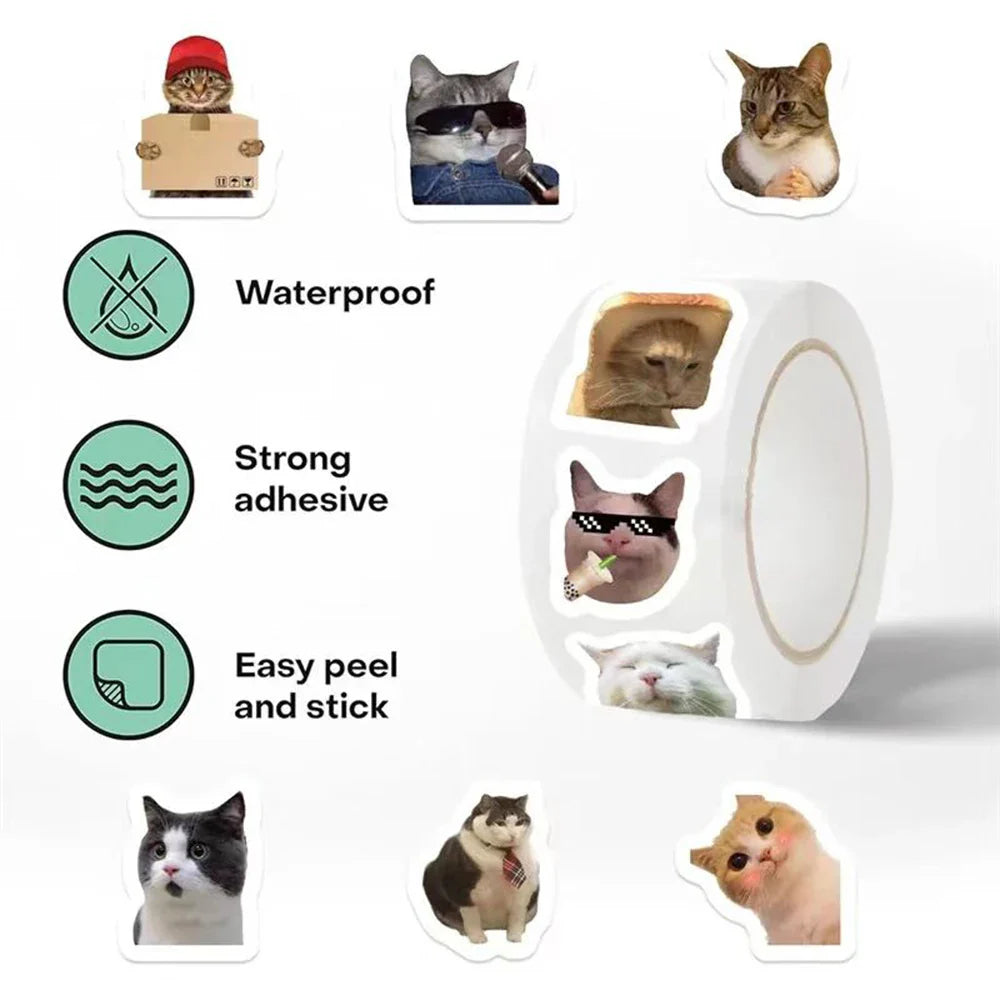 100-500pcs Cartoon Meme Cat Stickers For School Reward Stickers Classroom Decoration Encouragement Sticker For Student Teacher (ONLINE ORDER ONLY)