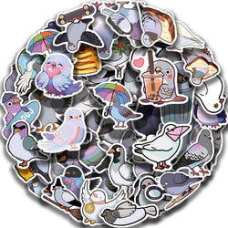 50PCS Cute Cartoon Pigeon Stickers DIY Diary Laptop Luggage Skateboard Animal Sticker Fun Classic Toy (Online Order Only)