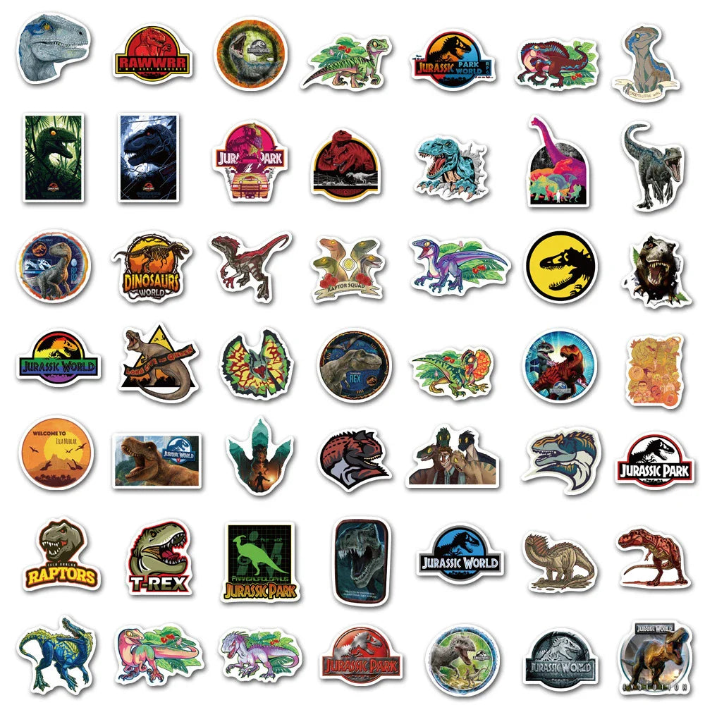 10/30/50PCS Cartoon Jurassic Park Dinosaur Forest Creative Graffiti Sticker Bike Scooter Helmet Laptop Computer Wholesale (Online Order Only)