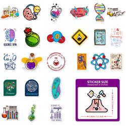 10/30/50/100pcs Science Physics Chemistry Lab Graffiti Stickers Laptop Scrapbook Suitcase Phone Diary Decoration Sticker Kid Toy (ONLINE ORDER ONLY)