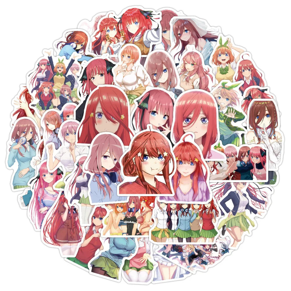 10/30/50PCS 5Toubun no Hanayome Cartoon Stickers The Quintessential Quintuplets Sticker DIY Laptop Guitar Car Bike Decals Toy (Online Order Only)