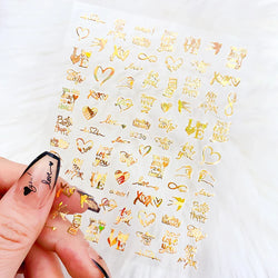 1PC Heart Love Design 3D Nail Art Sticker English Letter Self-Adhesive Slider Valentine's Day DIY Manicure Tips Accessories Tool (ONLINE ORDER ONLY)
