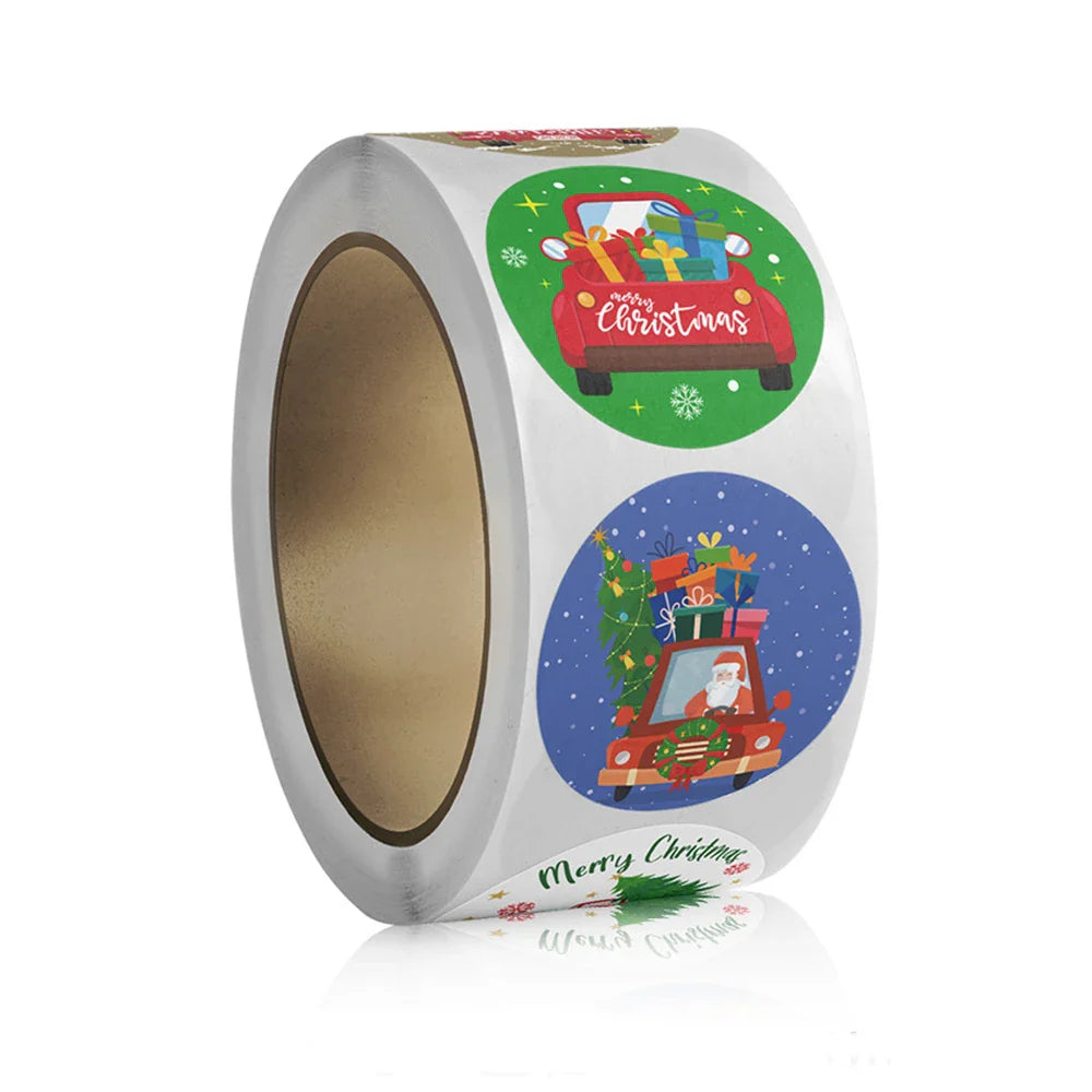 100-500pcs Christmas Stickers Retro Santa Stickers for Scrapbooking Christmas Decorations Envelopes Gifts (ONLINE ORDER ONLY)