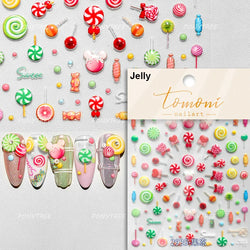 Colorful Fruit Lemon Grapefruit Kiwifruit Candy Popsicle Rabbit Cherry Apple Paw Jelly Adhesive Nail Art Sticker Manicure Decals (ONLINE ORDER ONLY)