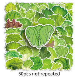 50pcs Green Vegetable Graffiti Stickers for Helmet, Wall, DIY Decoration (ONLINE ORDER ONLY)