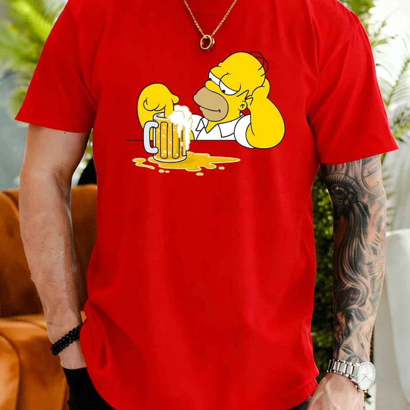 Simpsons T-Shirt - Homer Drinking Beer (ONLINE ORDER ONLY)