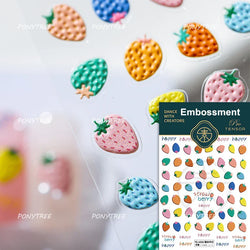 Strawberry Retro Lace Border  Flower Lovely Fruit Pearl Pendant Leaves Self Adhesive Nail Art Stickers Manicure Decal Wholesale (Online Order Only)