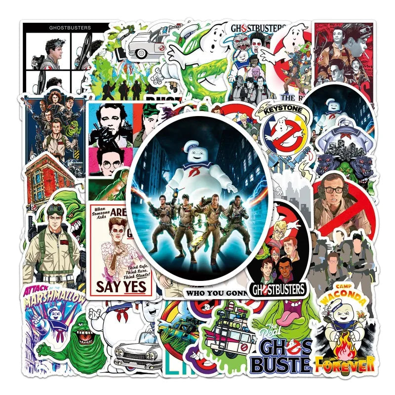 50pcs Ghostbusters Cartoon Stickers for Laptop, Phone, Car, Scooter, Suitcase, Water Bottle, Refrigerator (Online Order Only)