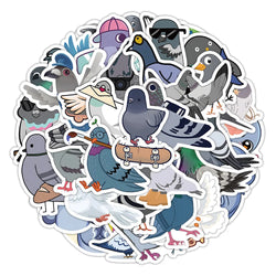 10/60pcs Cartoon Pigeons Animal Stickers Graffiti Decals DIY Luggage Laptop Tablet Notebook PVC Sticker for Kids Classic Toys (ONLINE ORDER ONLY)