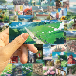 10/30/60PCS Cartoon Anime Landscape Stickers Aesthetic Decoration DIY Waterproof Motorcycle Phone Travel Bike Toys Kids Sticker (ONLINE ORDER ONLY)