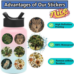 50pcs Retro Animal Stickers Vinyl Laptop Decals Cartoon Animals Stickers For Luggage Guitar Skateboard Diary Waterproof Graffiti (ONLINE ORDER ONLY)