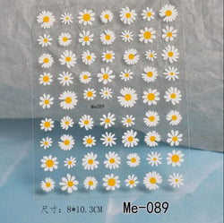 1PC Elegant 3D Daisy Flower Nails Art White Florals Petals Flowers Back Glue Nail Stickers Gel Polish Sticky Manicure Decoration (ONLINE ORDER ONLY)