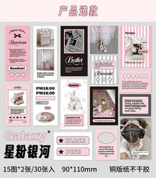 30Pcs Korean Ins Cute Girl Heart Scrapbooking Stickers Hand Account Idol Card Album DIY Phone Deco Material Stationery Sticker (ONLINE ORDER ONLY)