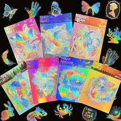 100pcs Cute Anime Holographic Butterfly Stickers for Laptop, Phone, Car, Scrapbook (Online Order Only)