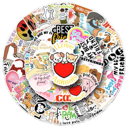 Pets Stickers Pack: Dog Cat Animal Decals for Luggage, Laptop, Guitar, Bike, Skateboard (Online Order Only)