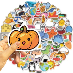 100pcs Cute Mini Animals Foods Cartoon Graffiti Stickers Phone Guitar Laptop Notebook Suitcase Cup Waterproof Sticker Kids Toy (ONLINE ORDER ONLY)