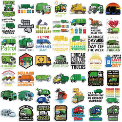 50PCS Green Garbage Truck Stickers Decal For Suitcase Skateboard Laptop Luggage Phone Car Styling DIY Sticker (Online Order Only)